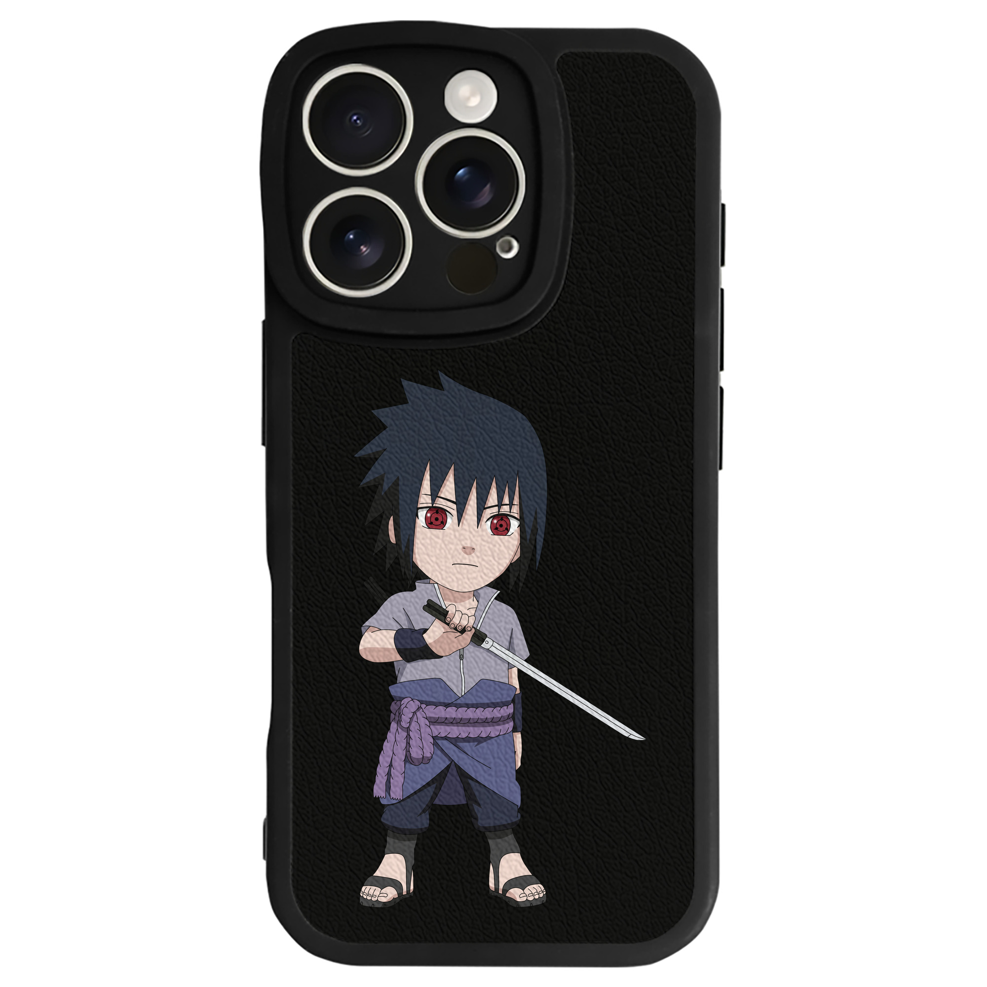 （画像用） NARUTO -ナルト- うちは サスケ Uchiha Sasuke 【iPhone 16シリーズ対応】シリコンスマホケース（レザー調） 材質：シリコン